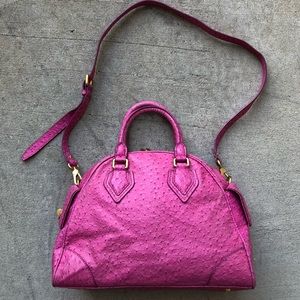 Marc by Marc Jacobs Pink leather ostrich Ozzie Square Baby Aiden purse